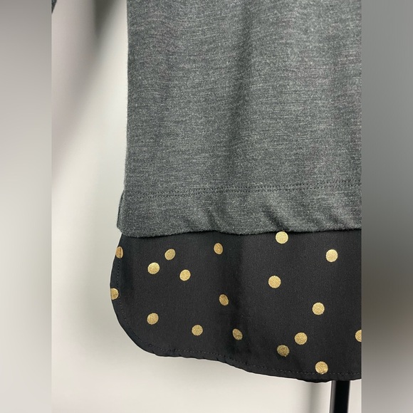 J. Crew Mercantile Gray Black Long Sleeve Layered Tunic Sweater Top - Picture 5 of 6